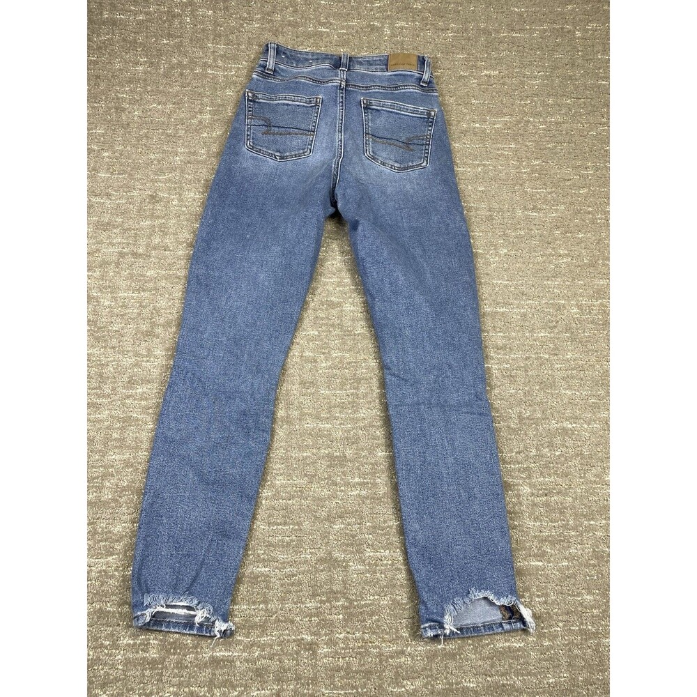 American Eagle Stretch Mom Jean 00 Regular Jeans Distressed Women's